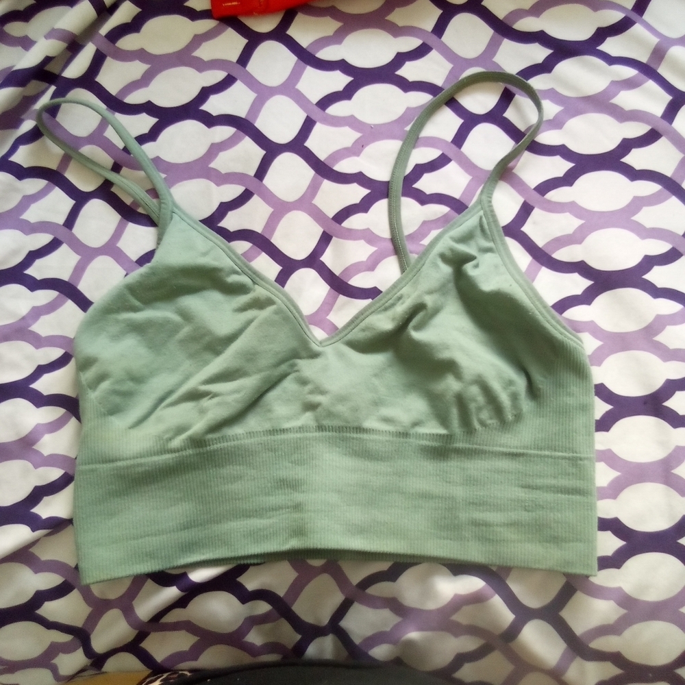 Teal green sports bra